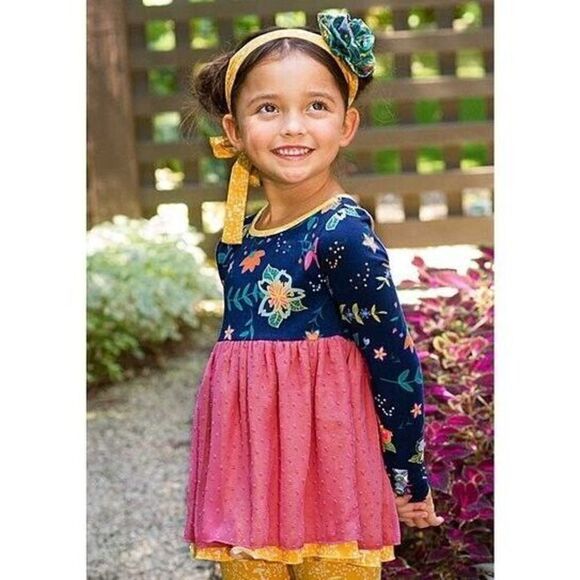 Matilda Jane QUIET CONTEMPLATION Top 6 Girls Swiss Dot Floral Make Believe - Picture 1 of 8